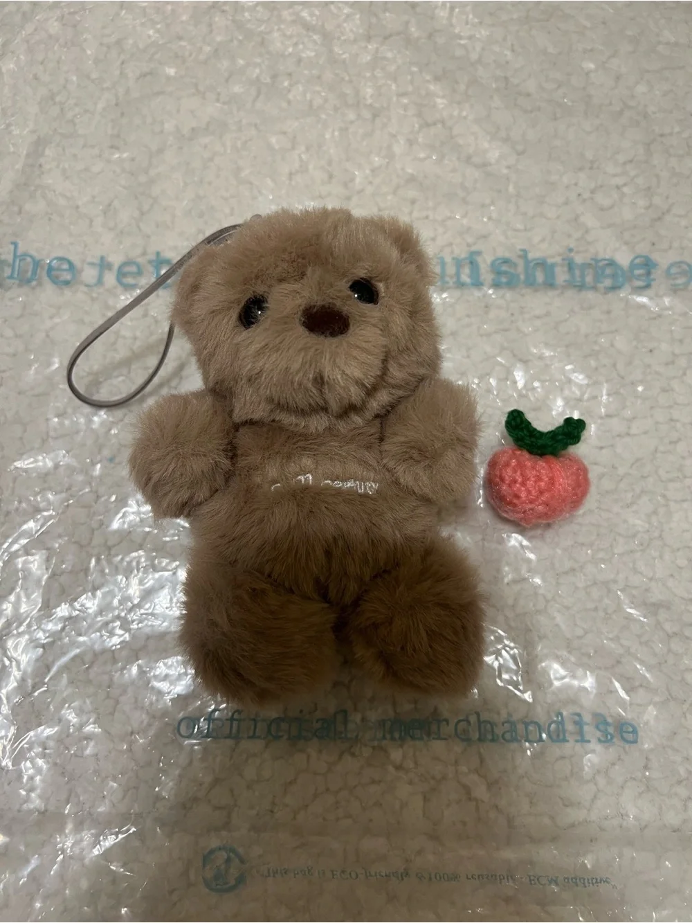 Ariana Grande R.E.M Beauty Bear Keychain + Peach with Blur Butter in Dusty Pink